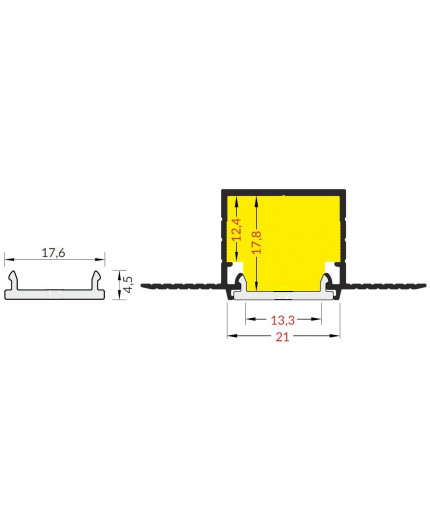 3m Plaster-in LED profile C3M (raw ALU) for plaster boards with cover 3m Plaster-in LED profile C3M (raw ALU) for plaster boards with cover