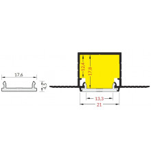 LED profile LINEA-IN20 TRIMLESS EE7F raw alu. LED profile LINEA-IN20 TRIMLESS EE7F raw alu.