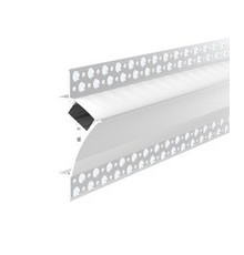 1m Plaster-in LED profile DW3 for ceiling and drywall, set with opal cover