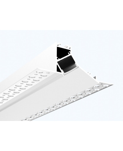 2m Plaster-in LED profile DC1 for ceiling and drywall, set with opal cover 2m Plaster-in LED profile DC1 for ceiling and drywall, set with opal cover