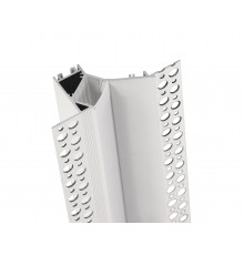 Sample of Plaster-in LED profile DC1 for ceiling and drywall, set with opal cover