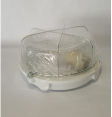 OLIVIA Ceiling / Wall Bulkhead Light Lamp, ES / E27, max.100W, IP54, white bakelite, glass cover, steel cage OLIVIA Ceiling / Wall Bulkhead Light Lamp, ES / E27, max.100W, IP54, white bakelite, glass cover, steel cage