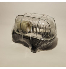 OVAL 60, ES / E27, Bulkhead Light Lamp, IP54, black Bakelite, steel cage, glass cover OVAL 60, ES / E27, Bulkhead Light Lamp, IP54, black Bakelite, steel cage, glass cover