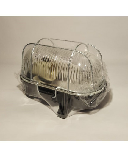 OVAL 100, ES / E27, Bulkhead Light Lamp, IP54, black bakelite, steel cage, glass cover OVAL 100, ES / E27, Bulkhead Light Lamp, IP54, black bakelite, steel cage, glass cover
