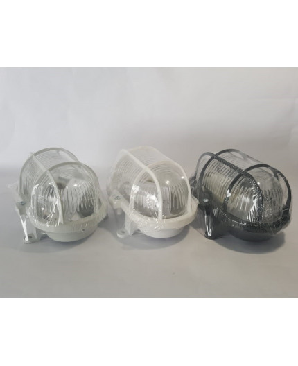 OVAL 60, ES / E27, Bulkhead Light Lamp, IP54, plastic cage, glass cover OVAL 60, ES / E27, Bulkhead Light Lamp, IP54, plastic cage, glass cover