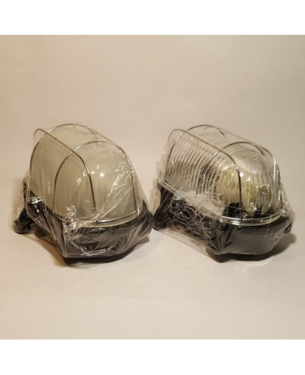 OVAL 60, ES / E27, Bulkhead Light Lamp, IP54, black Bakelite, steel cage, glass cover OVAL 60, ES / E27, Bulkhead Light Lamp, IP54, black Bakelite, steel cage, glass cover