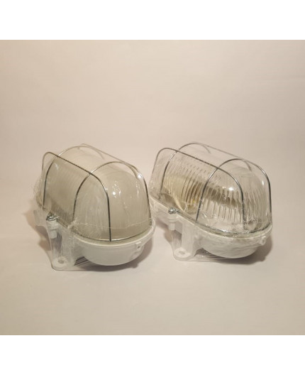 OVAL 60, ES / E27, Bulkhead Light Lamp, IP54, steel cage, glass cover OVAL 60, ES / E27, Bulkhead Light Lamp, IP54, steel cage, glass cover