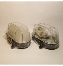 OVAL 100, ES / E27, Bulkhead Light Lamp, IP54, black bakelite, steel cage, glass cover OVAL 100, ES / E27, Bulkhead Light Lamp, IP54, black bakelite, steel cage, glass cover