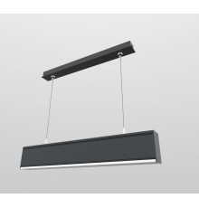 2m / 2000mm LED profile LINE Black, 60mm x 95mm, set with milky cover