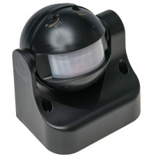 Two range adjustable, PIR motion sensor, black, 180degree, IP44