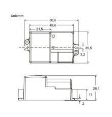 Mini microwave motion sensor HF, IP20, max. load 100W Mini microwave motion sensor HF, IP20, max. load 100W