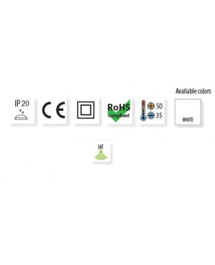 Mini microwave motion sensor HF, IP20, max. load 100W Mini microwave motion sensor HF, IP20, max. load 100W