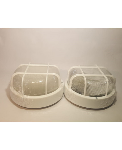 SMART GRILL Ceiling / Wall Bulkhead Light Lamp, ES / E27, max. 100W, IP44, glass cover, plastics cage SMART GRILL Ceiling / Wall Bulkhead Light Lamp, ES / E27, max. 100W, IP44, glass cover, plastics cage