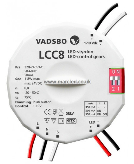 LCC8 driver and dimmer for constant current LED lights up to 8W LCC8 driver and dimmer for constant current LED lights up to 8W