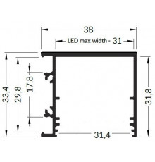 1m TCW2 LED profile (painted, white), Wall / Ceiling, set with cover 1m TCW2 LED profile (painted, white), Wall / Ceiling, set with cover