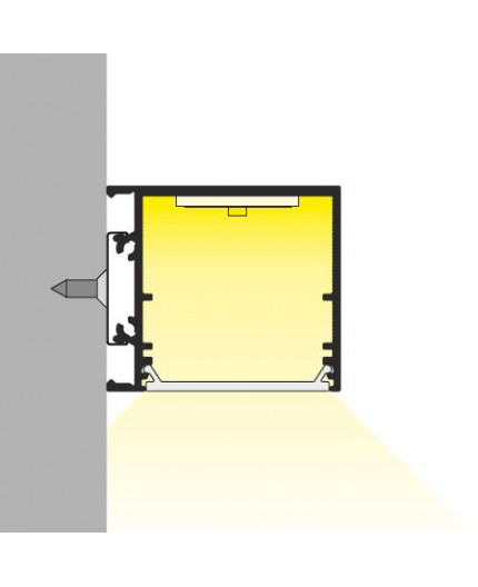 1m TCW2 LED profile (anodized, black), Wall / Ceiling, set with cover 1m TCW2 LED profile (anodized, black), Wall / Ceiling, set with cover