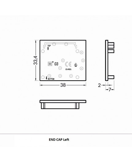 1m TCW2 LED profile (anodized, black), Wall / Ceiling, set with cover 1m TCW2 LED profile (anodized, black), Wall / Ceiling, set with cover