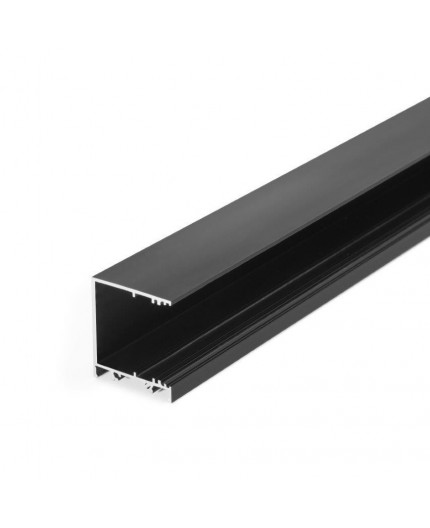 2m TCW2 LED profile (anodized, black), Wall / Ceiling, set with cover 2m TCW2 LED profile (anodized, black), Wall / Ceiling, set with cover