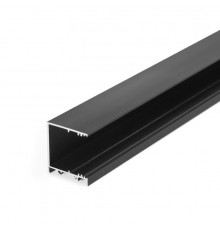 Sample of TCW2 LED profile (anodized, black), Wall / Ceiling, set with cover