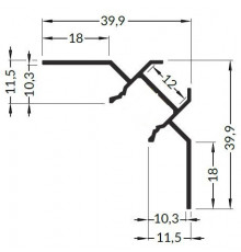 3m U90-Tile LED profile (anodized, silver), set with cover 3m U90-Tile LED profile (anodized, silver), set with cover
