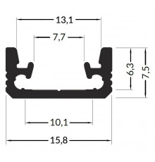 1m TL5 recessed floor LED profile (anodized, silver), set with opal cover 1m TL5 recessed floor LED profile (anodized, silver), set with opal cover