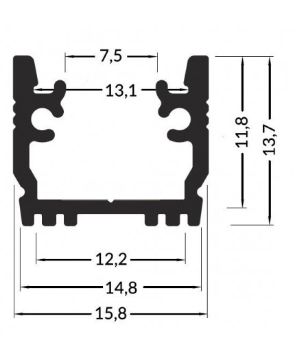 1m recessed floor LED profile T5 (anodized, silver), with opal cover 1m recessed floor LED profile T5 (anodized, silver), with opal cover