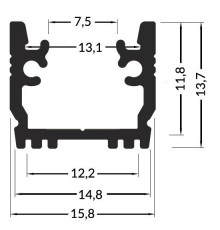 2m recessed floor LED profile T5 (anodized, silver), with opal cover 2m recessed floor LED profile T5 (anodized, silver), with opal cover
