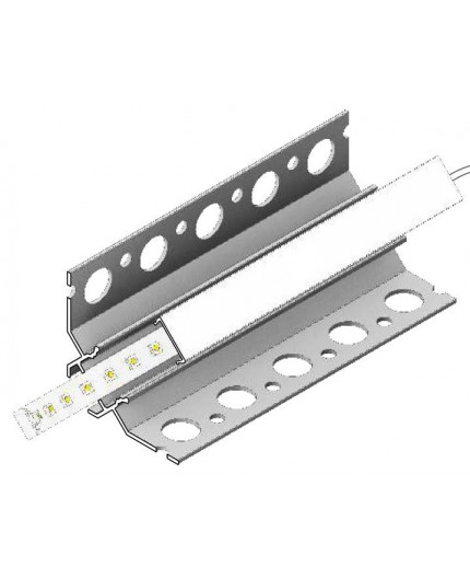 2m U90-Tile LED profile (anodized, silver), set with cover 2m U90-Tile LED profile (anodized, silver), set with cover
