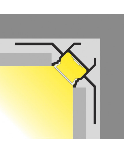 1m U90-Tile LED profile (anodized, silver), set with cover 1m U90-Tile LED profile (anodized, silver), set with cover