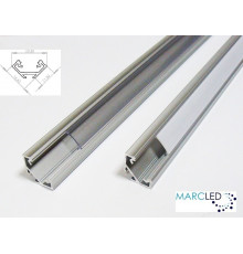 LED aluminium profile K3, corner, set with diffuser and end caps, 1m LED aluminium profile K3, corner, set with diffuser and end caps, 1m