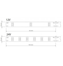 24VDC LED tape, warm white 3000K, 4.8W/m, 60 LED/m, 5m, IP20, SMD3528 24VDC LED tape, warm white 3000K, 4.8W/m, 60 LED/m, 5m, IP20, SMD3528