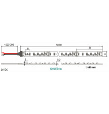 24VDC LED tape, yellow, 9.6W/m 120LED/m, 5m (48W 600 LED) IP20 SMD3528 24VDC LED tape, yellow, 9.6W/m 120LED/m, 5m (48W 600 LED) IP20 SMD3528