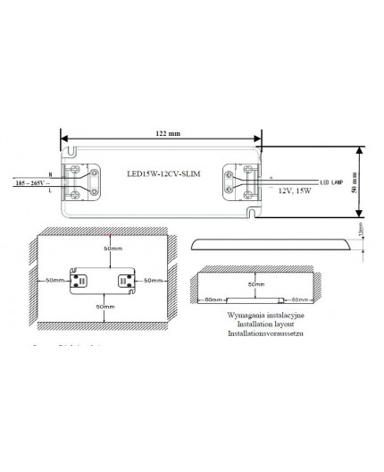 15W 12Vdc, Constant Voltage LED Driver, LED15-12CV-S, Govena 15W 12Vdc, Constant Voltage LED Driver, LED15-12CV-S, Govena