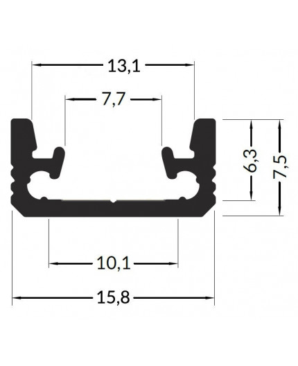 LED profile FLOOR8 K anod. LED profile FLOOR8 K anod.