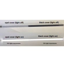 1m TL2 LED profile (anodized, black), 23mm x 25mm, set with opal cover 1m TL2 LED profile (anodized, black), 23mm x 25mm, set with opal cover