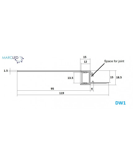 APA1, APA2, DW1, DW2, DW3, DC1, DC2 connection bracket / connector 120 degree, horizontal, for LED aluminium profile APA1, APA2, DW1, DW2, DW3, DC1, DC2 connection bracket / connector 120 degree, horizontal, for LED aluminium profile