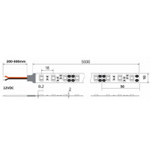 12VDC LED tape, warm white 2700K, 14.4W/m, 60LED/m, IP20, 5m, SMD5050 12VDC LED tape, warm white 2700K, 14.4W/m, 60LED/m, IP20, 5m, SMD5050