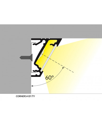 2m T3 LED profile (anodized, black), 24mm x 19mm, set with cover 2m T3 LED profile (anodized, black), 24mm x 19mm, set with cover