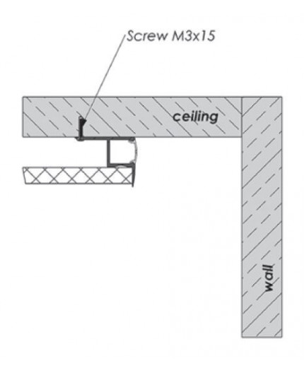 1m Alu-Ceiling LED profile C1 (raw alu) with diffuser for plasterboard, wall and ceiling wash 1m Alu-Ceiling LED profile C1 (raw alu) with diffuser for plasterboard, wall and ceiling wash