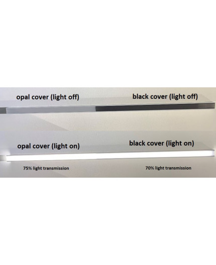 2m TL2F LED profile (anodized, black), 24mm x 9mm, set with cover 2m TL2F LED profile (anodized, black), 24mm x 9mm, set with cover