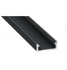 1m micro LED profile KL2, anodized aluminium black, set with diffuser