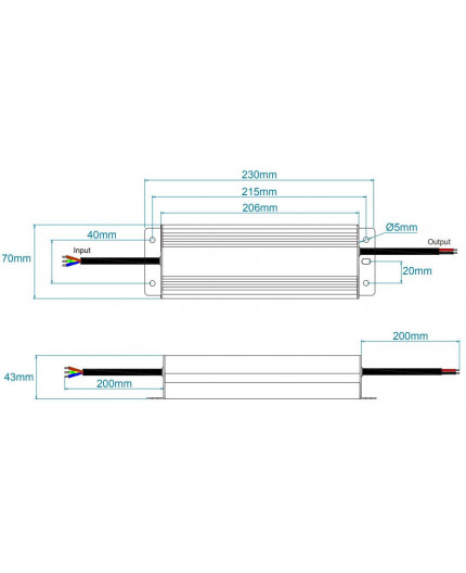100W Mains to 12Vdc Triac dimmable LED driver, IP66 ELED-100P-12T 100W Mains to 12Vdc Triac dimmable LED driver, IP66 ELED-100P-12T