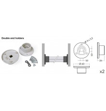 1m W1 Oval Wardrobe Clothes Hanging Rail LED Aluminium Silver Anodised 1m W1 Oval Wardrobe Clothes Hanging Rail LED Aluminium Silver Anodised