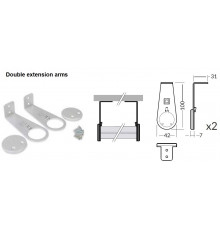 W1 Extra double extension arm / end holder for Oval Wardrobe Clothes Hanging Rail W1 Extra double extension arm / end holder for Oval Wardrobe Clothes Hanging Rail