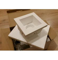 Square - Gypsum Plaster-In Recessed Baffled Ceiling Downlight, GU10 Square - Gypsum Plaster-In Recessed Baffled Ceiling Downlight, GU10