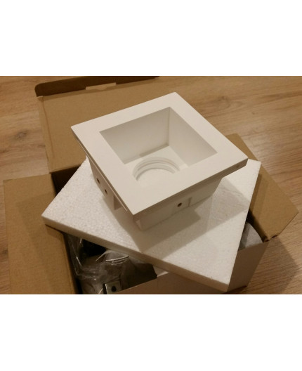 Square - Gypsum Plaster-In Recessed Baffled Ceiling Downlight, GU10 Square - Gypsum Plaster-In Recessed Baffled Ceiling Downlight, GU10