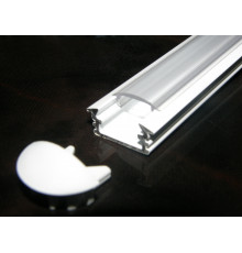 3m recessed LED profile P1, painted aluminium, white, with diffuser