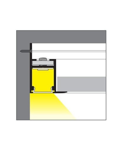 1m Alu-Ceiling LED profile C1 (anodized, silver) with diffuser for plasterboard, wall and ceiling wash 1m Alu-Ceiling LED profile C1 (anodized, silver) with diffuser for plasterboard, wall and ceiling wash