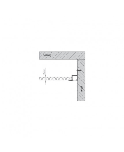 3m Alu-Ceiling LED profile C1 (raw alu) with diffuser for plasterboard, wall and ceiling wash 3m Alu-Ceiling LED profile C1 (raw alu) with diffuser for plasterboard, wall and ceiling wash
