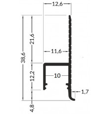 1m Plaster-in LED profile DWT1 for ceiling and drywall, opal diffuser 1m Plaster-in LED profile DWT1 for ceiling and drywall, opal diffuser